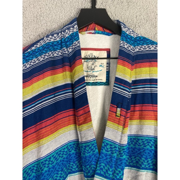 La Sirena California Cowboy Aztec Robe Adult M/L Southwest Style Bathrobe Cozy - Picture 8 of 12